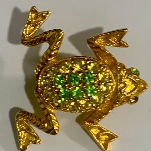 Goldtone Tree Frog Brooch Pin